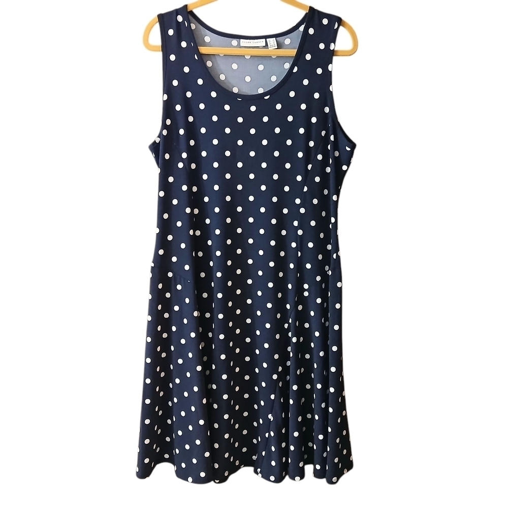 Susan Graver Blue and White Sleeveless Sundress